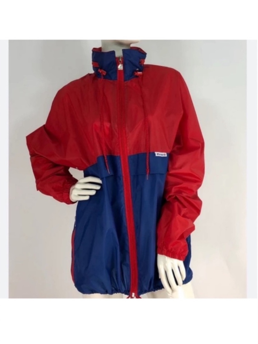 K-Way vintage oversized blue & red windbreaker unisex gorpcore jacket size large